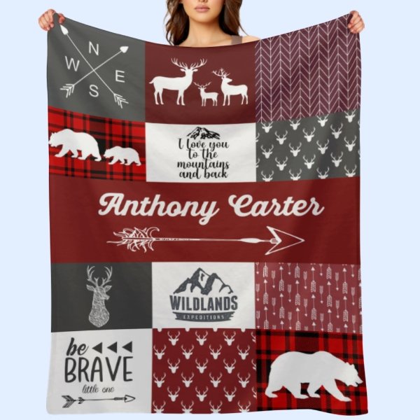 Free Shipping✈️Woodland Custom Personalized Blanket - Gift Ideas for Kids - OLESA