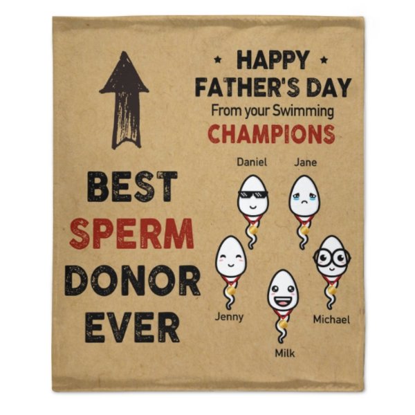 From Your Swimming Champions Happy Father's Day - Gift For Dad, Gift For Father's Day - Personalized Blanket - OLESA