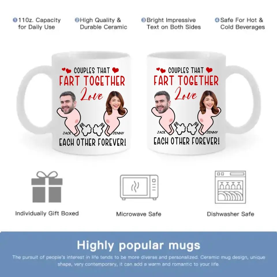 Funny Custom Face Coffee Mug - Love Each Other Forever, Valentine's Gifts - OLESA