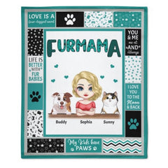 Fur Mama - Personalized Blanket - Birthday, Loving, Funny Gift For Dog Mom, Cat Mom, Pet Owner - OLESA