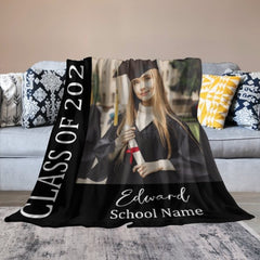 Graduation Blanket 2023 Custom Photo and Name Congratulations Graduation Gift - OLESA