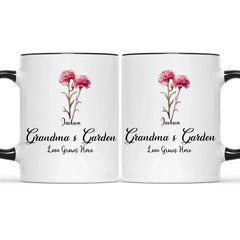 Grandma's Garden Birth Flowers - Personalized Accent Mug Gift For Grandma, Mommy - OLESA