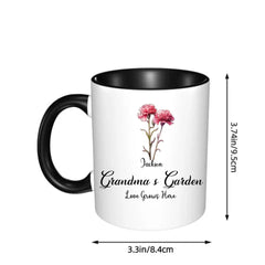 Grandma's Garden Birth Flowers - Personalized Accent Mug Gift For Grandma, Mommy - OLESA