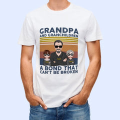 Grandpa, Grandma And Grandson, Granddaughter Bond - Personalized Shirt - Gifts For Grandpa, Grandparents - OLESA