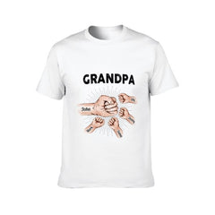 Grandpa Papa & Kids Fist Bump - Gift For Dad, Grandpa - Personalized Unisex T-shirt - OLESA