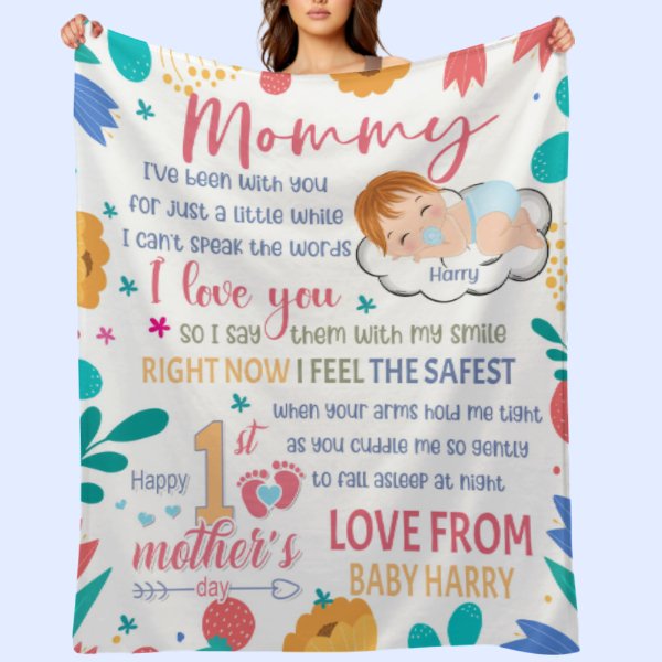 Happy 1st Mother's Day - Personalized Blanket - OLESA