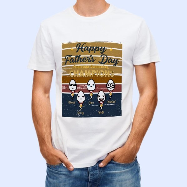 Happy Father's Day From Your Swimming Champions - Gift For Dad, Gift For Father's Day - Personalized T-shirt - OLESA