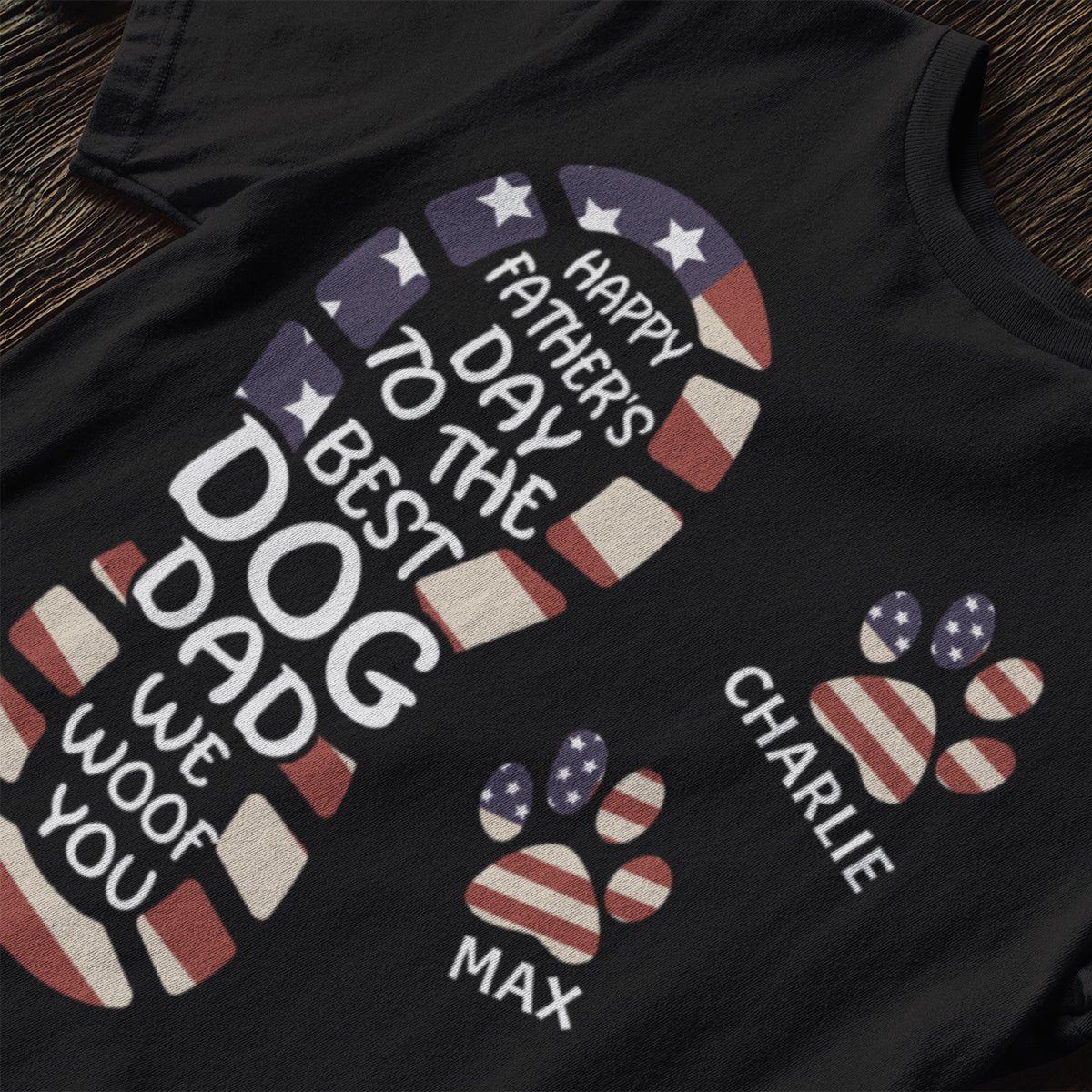 Happy Father's Day To The Best Dog Dad Paw Print - Gift for Dad, Personalized Unisex T-Shirt - OLESA