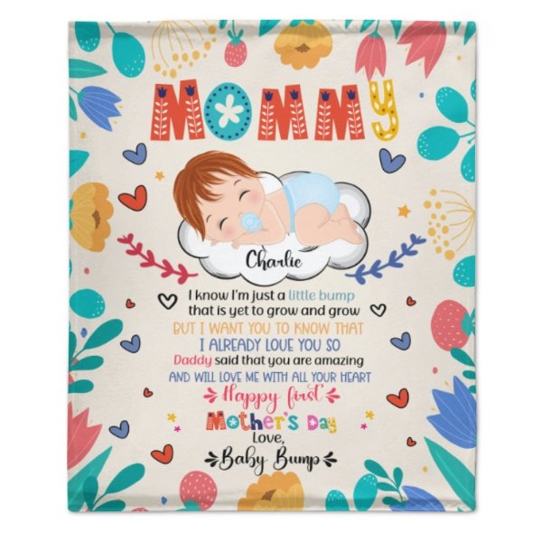 Happy First Mother's Day - Personalized Blanket - OLESA