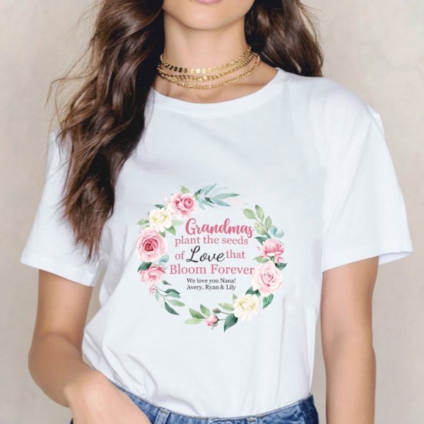 Her Love Blooms Custom T-shirt - Gift for Mom - OLESA