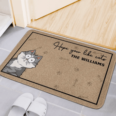 Hope You Like Cats - Personalized Doormat - OLESA