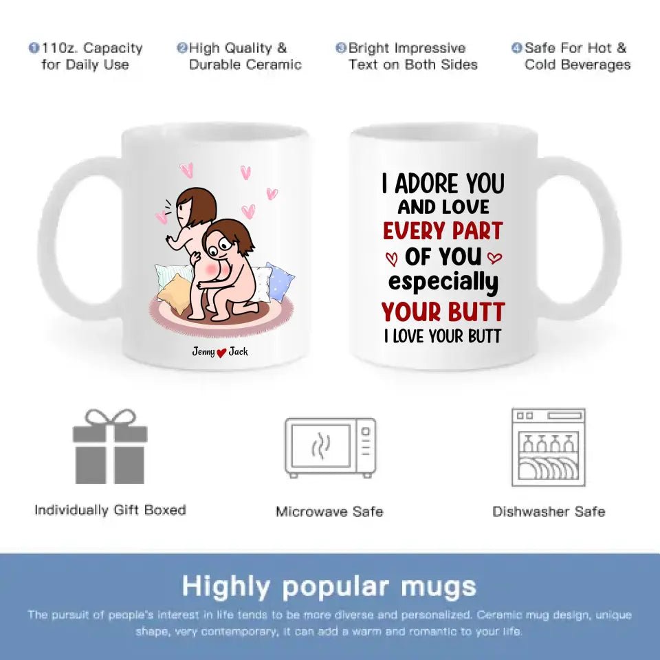 I Adore You Personalized Mug - Couple Gift, Valentine's Gift - OLESA