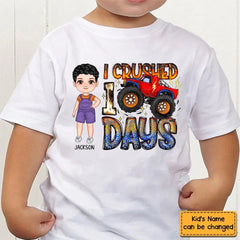 I Crushed 100 Days - Personalized Custom Youth T-Shirt - Gift For Kids, Family Members - OLESA