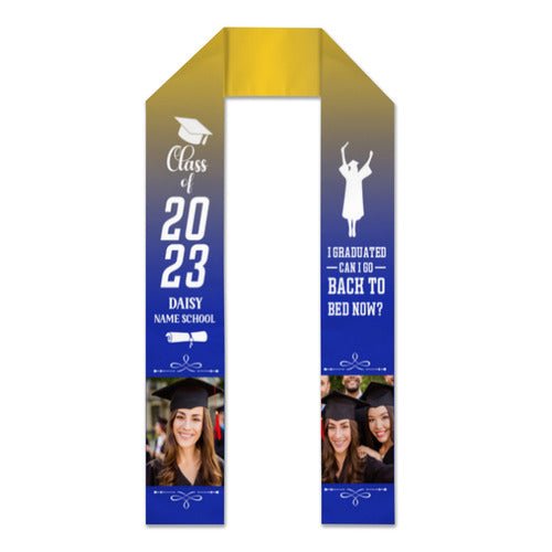 I Graduated Can I Go Back To Bed Now Stoles, Photo Class of 2023 Stoles - Graduation gift - ARNOVIC