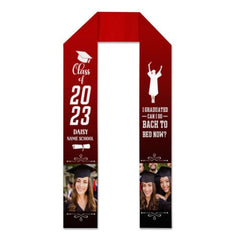 I Graduated Can I Go Back To Bed Now Stoles, Photo Class of 2023 Stoles - Graduation gift - ARNOVIC