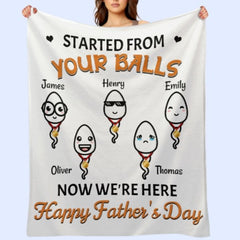 I Love You Dad - Family Personalized Blanket - Father's Day, Birthday Gift For Dad - OLESA