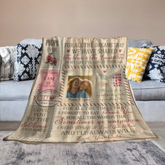 I Love You Mom - Personalized Photo Printed blanket - OLESA