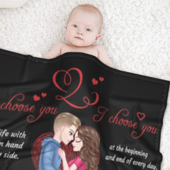 I’d Choose You In A Hundred Lifetimes - Couple Personalized Custom Blanket - Gift For Husband Wife, Anniversary - ARNOVIC