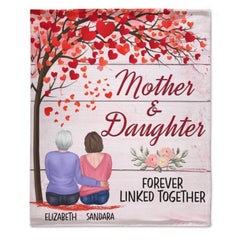 Mother And Daughter Forever Linked Together - Personalized Blanket - ARNOVIC