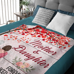 Mother And Daughter Forever Linked Together - Personalized Blanket - ARNOVIC