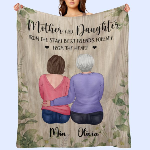 Mother And Daughters From The Start - Personalized Blanket - Birthday, Mother's Day Gift For Mothers, Grandmas, Daughters - OLESA