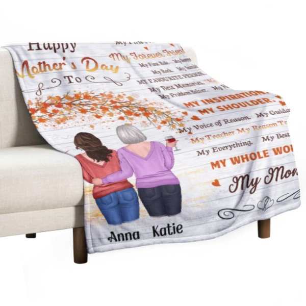 My Everything My Best Friend My Whole World My Mom - Gift For Mother's Day, Personalized Blanket - ARNOVIC