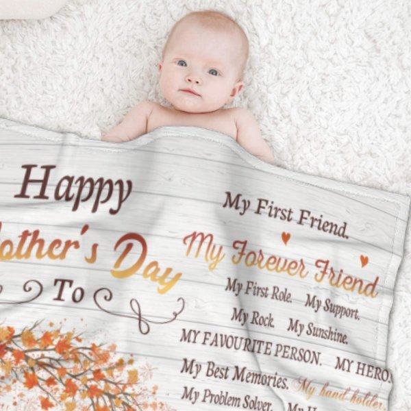 My Everything My Best Friend My Whole World My Mom - Gift For Mother's Day, Personalized Blanket - ARNOVIC