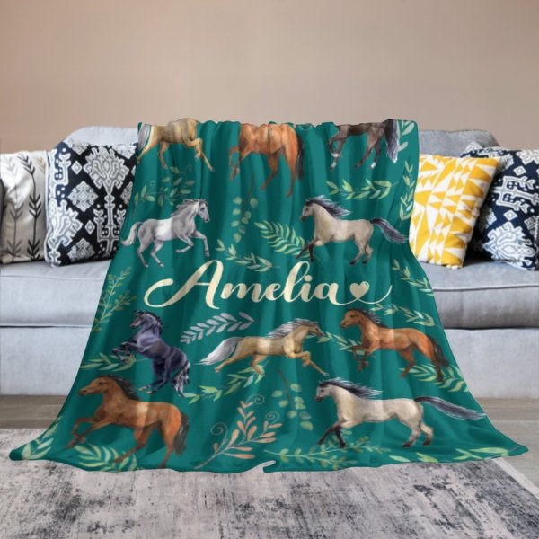 Name Custom Horse Blanket - Gifts for Girls - ARNOVIC