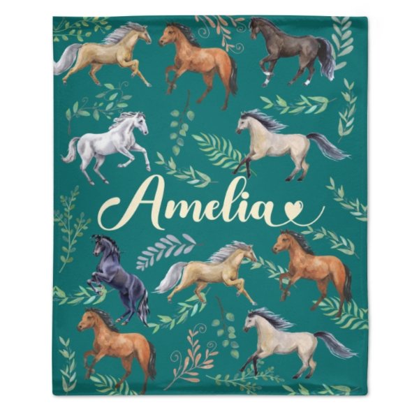 Name Custom Horse Blanket - Gifts for Girls - ARNOVIC