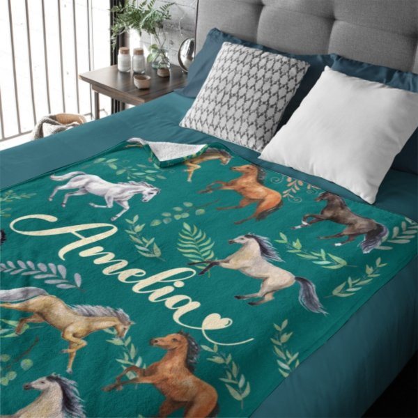 Name Custom Horse Blanket - Gifts for Girls - ARNOVIC