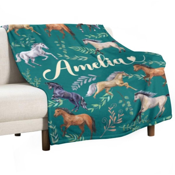 Name Custom Horse Blanket - Gifts for Girls - ARNOVIC