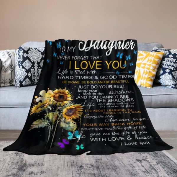 Never Forget That I Love You - Family Blanket - New Arrival, Christmas Gift For Daughter - OLESA