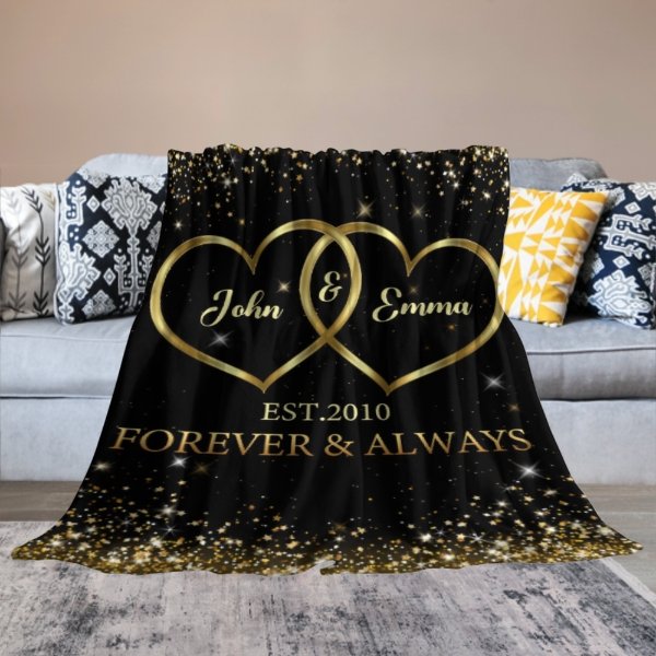 Our Love Story - Couple Personalized Custom Blanket - Valentine Gift For Husband Wife, Anniversary - ARNOVIC