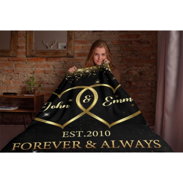 Our Love Story - Couple Personalized Custom Blanket - Valentine Gift For Husband Wife, Anniversary - ARNOVIC