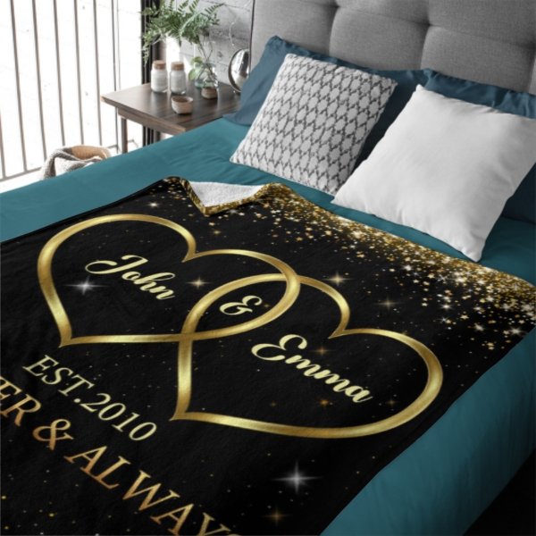 Our Love Story - Couple Personalized Custom Blanket - Valentine Gift For Husband Wife, Anniversary - ARNOVIC