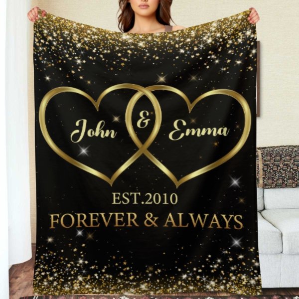 Our Love Story - Couple Personalized Custom Blanket - Valentine Gift For Husband Wife, Anniversary - ARNOVIC