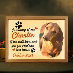 Personaliced Custom Photo Frame Light Box - In Memory of Our Dog Picture - OLESA