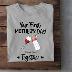 Personalized Baby Onesie/ T-shirt - Mother's Day Gift Idea For Baby/Mom - Our First Mother's Day Together - OLESA