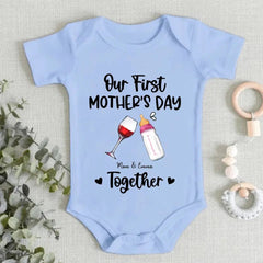 Personalized Baby Onesie/ T-shirt - Mother's Day Gift Idea For Baby/Mom - Our First Mother's Day Together - OLESA