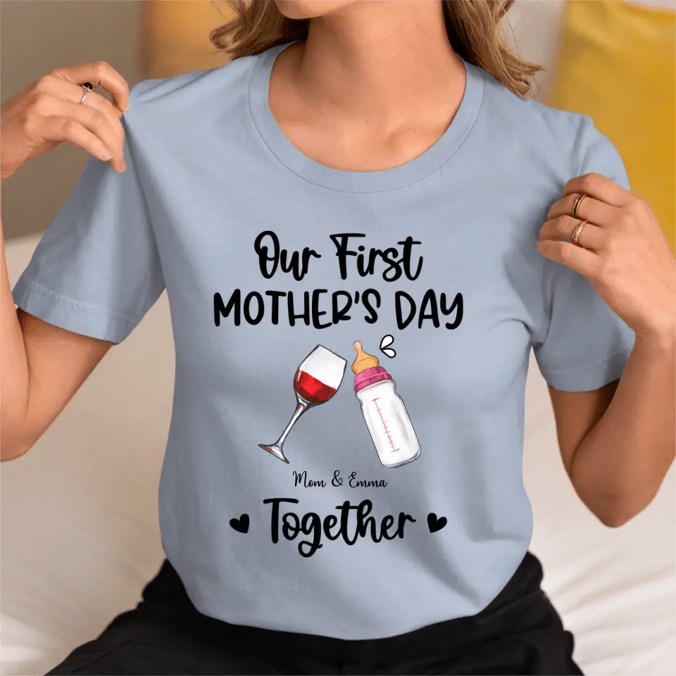 Personalized Baby Onesie/ T-shirt - Mother's Day Gift Idea For Baby/Mom - Our First Mother's Day Together - OLESA