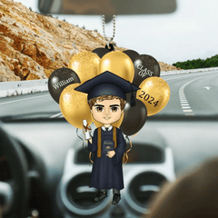 Personalized Balloons Graduation Boy Happily Ornament - Ability to Customize Photos - OLESA