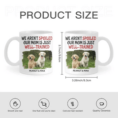 Personalized Custom Coffee Mug For Pet Owner - Well Trained Mom Photo - OLESA