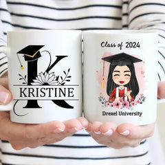 Personalized Custom Mug - Graduation Class Of 2024 , Clipart Flower - OLESA