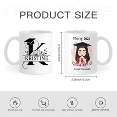 Personalized Custom Mug - Graduation Class Of 2024 , Clipart Flower - OLESA