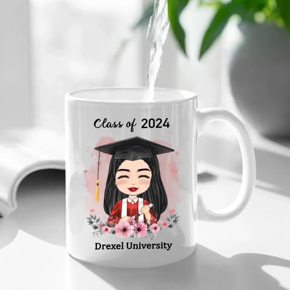 Personalized Custom Mug - Graduation Class Of 2024 , Clipart Flower - OLESA