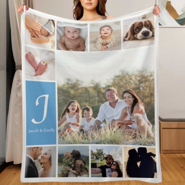 Personalized Custom Photo Name Blanket - Gift for Family - OLESA