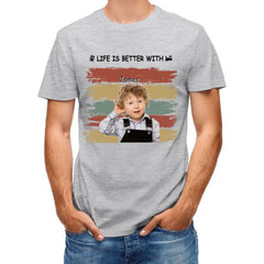 Personalized Custom Photo Unisex T-shirt - Life Is Better With Grandkids Pet - OLESA