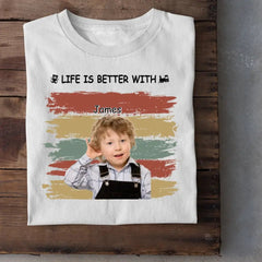 Personalized Custom Photo Unisex T-shirt - Life Is Better With Grandkids Pet - OLESA