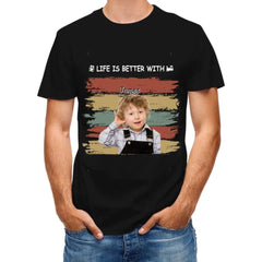 Personalized Custom Photo Unisex T-shirt - Life Is Better With Grandkids Pet - OLESA