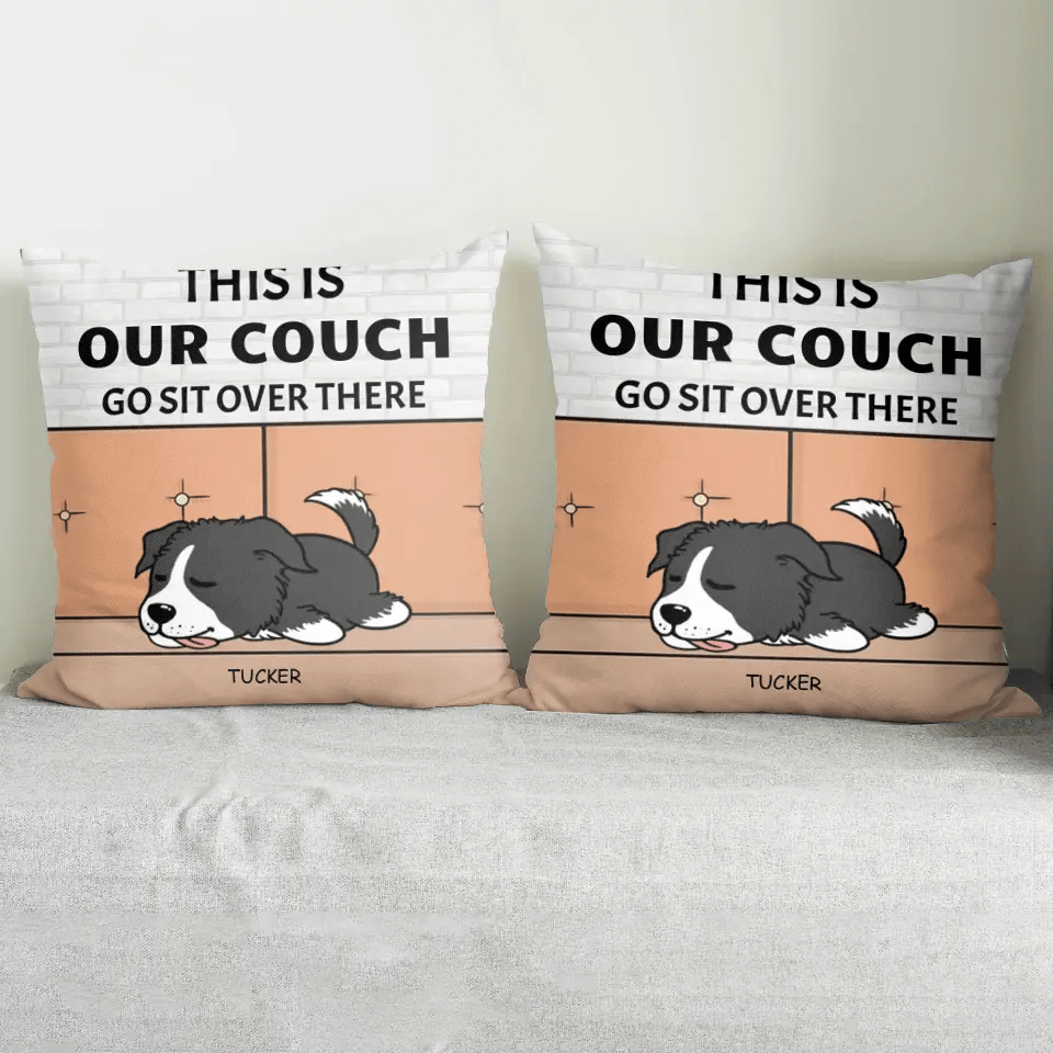 Personalized Custom Pillow Gift For Dog Lovers - This Is Our Couch Sit Over There - OLESA